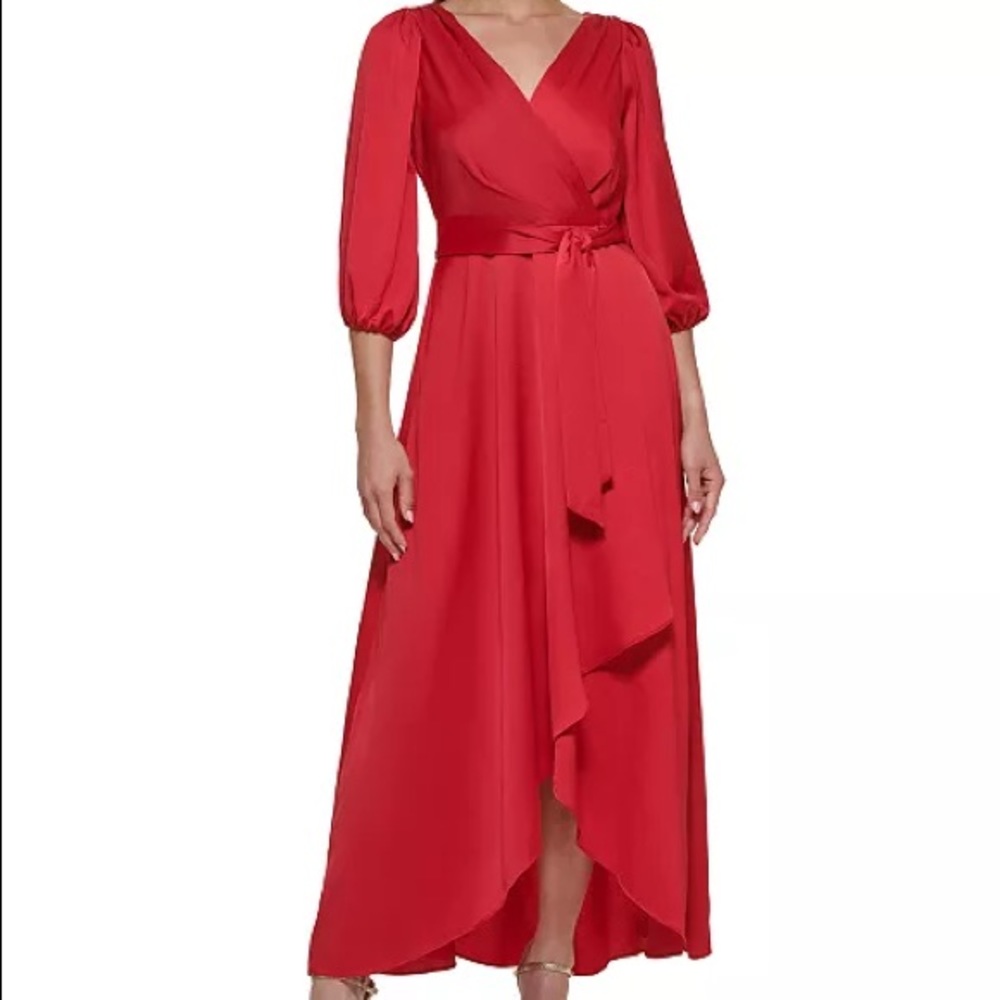 DKNY Red Satin Dress